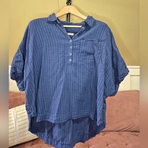 We The Free Indigo Textured Blouse